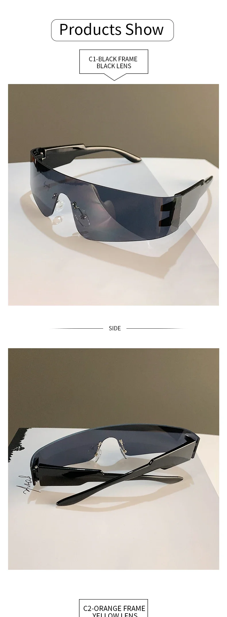 Rimless Punk Sunglasses - Trendy UV400 Shades for Men and Women