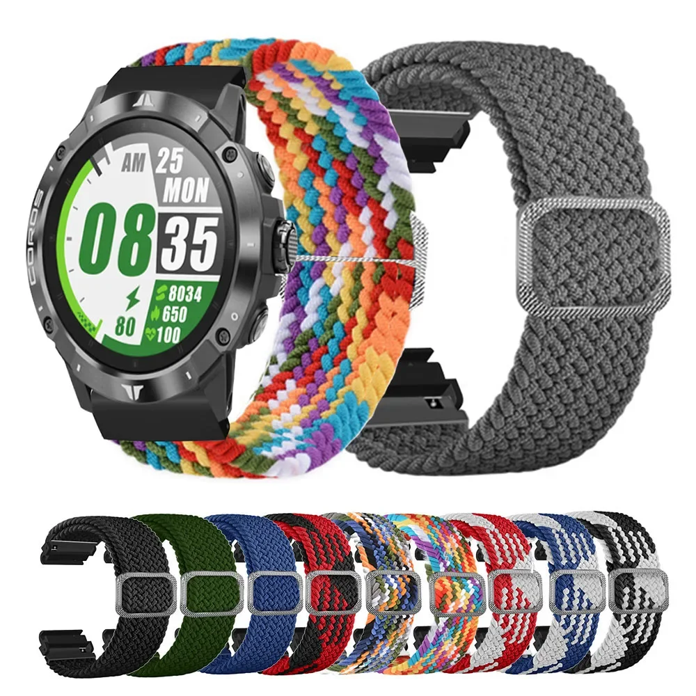 

20mm 22mm 26mm Braided Nylon Strap For Garmin Fenix 7S 6S 5S 7 7X 6 6X Pro 5 5X Elastic Wrist Band Garmin EPIX Enduro Bracelet