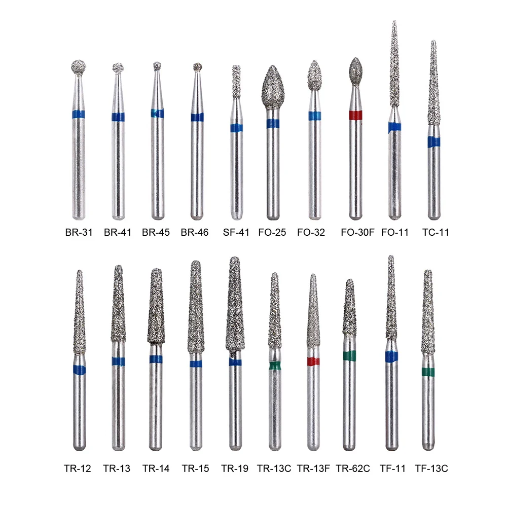 10Pcs Dental Diamond Burs Dril for High Speed Handpiece FG 1.6mm Bur Laboratory Grinding Polishing Tools Dentistry Material