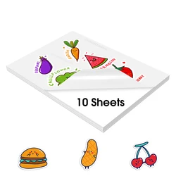 Glossy Self - Adhesive Vinyl Sticker Paper - A4, Printable for DIY Crafts and Gifts (10 Sheets) (Matte White)