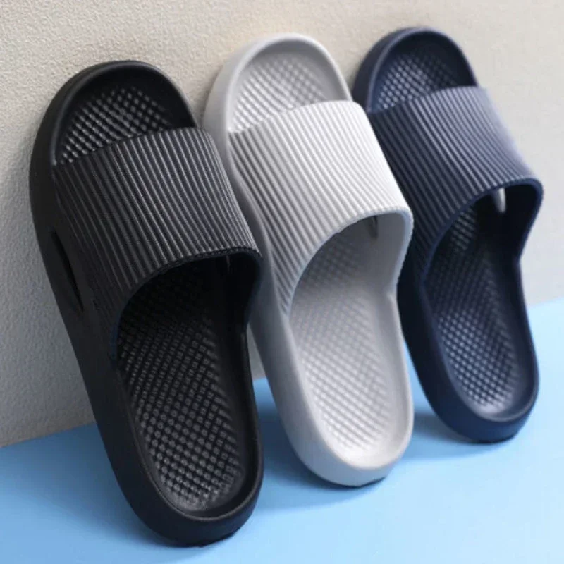 Men’s and Women’s Sandals – Anti-Slip Wear-Resistant EVA Thick Sole, Comfortable Home Slippers for Bathroom and Bath Use Beach Footwear Flip-flops