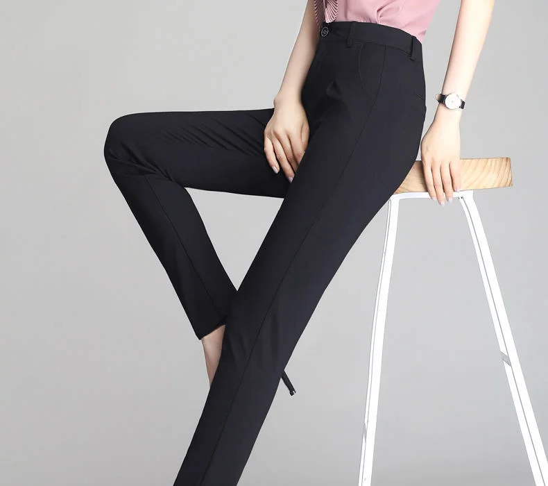 nike capri Elegant High Waist Women Suit Pants Spring Summer Casual Pencil Trousers White Office Ladies Ankle-Length Pants Femme Pantalon jeans pant