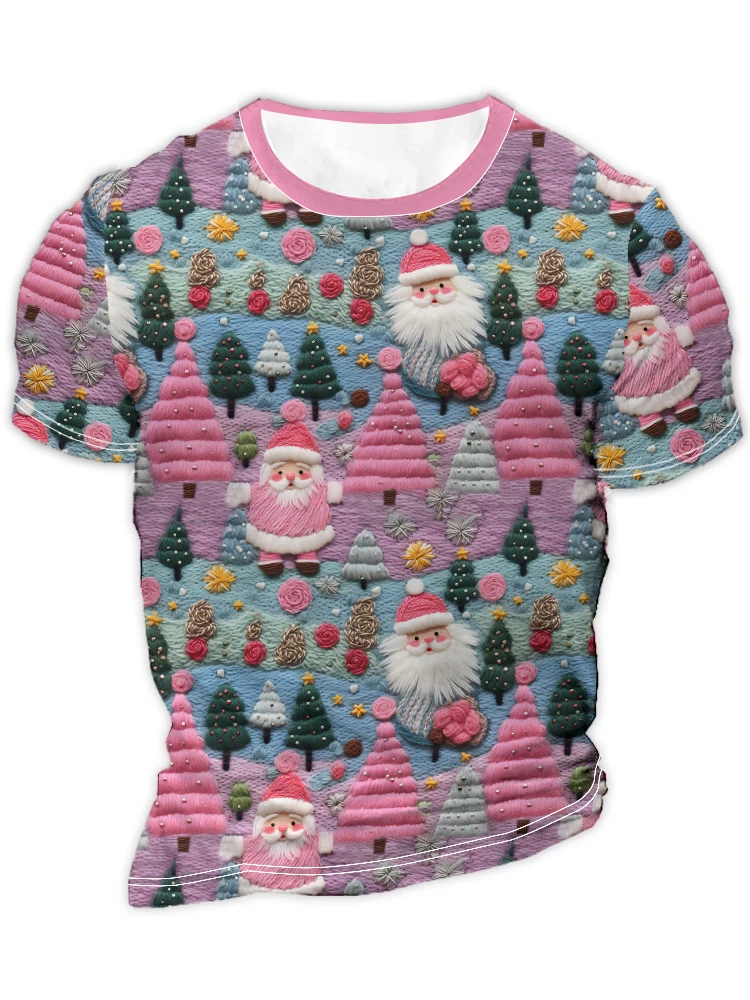 

Футболка мужская с коротким рукавом, Спортивная повседневная простая Универсальная футболка с 3d-цифровым принтом, Рождественский элемент, лето