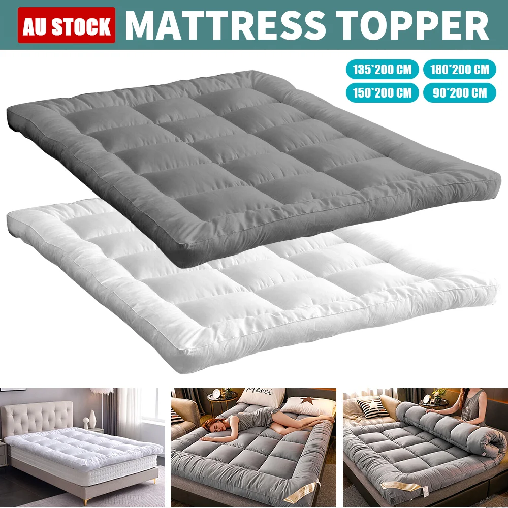 Bed Pillowtop Mattress Topper Mat Pad Protector Covers Single Double Queen King Size