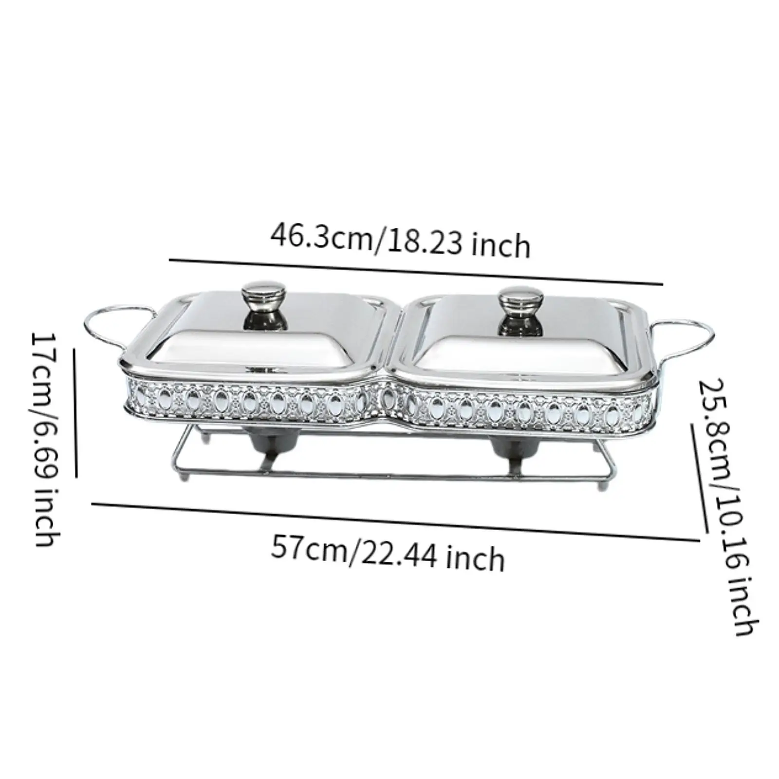 Chafing Dish Rectangular Kitchenware Multi-scenario Easy to Clean Glass Fuel Holders for Event Hotel Restaurant Dinners Camping
