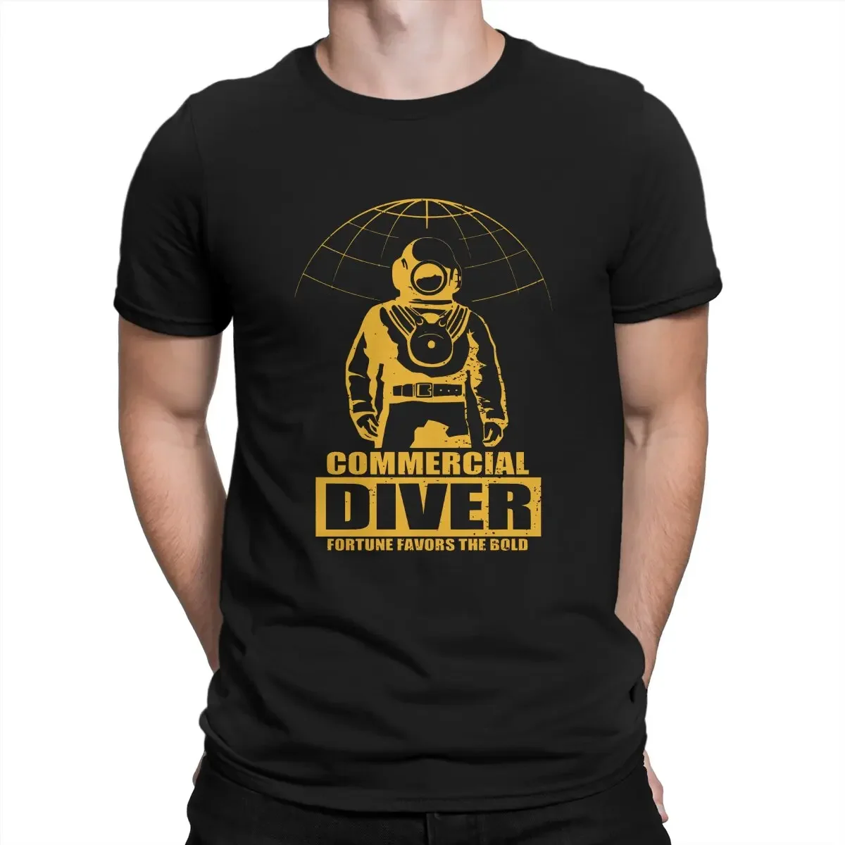 

Dive Scuba Diving Man TShirt Commercial Diver Yellow Fashion T Shirt Harajuku Streetwear New Trend