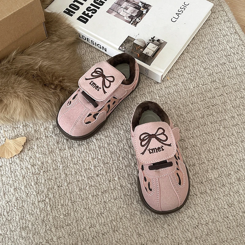 Girls Leopard Sneakers Autumn Breathable School Shoes