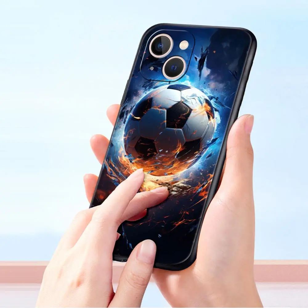 Luxury Black Protection Cover - Football Passion Soccer Ball Design Phone Case