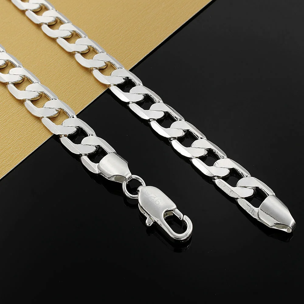 패션 브랜드  목걸이, 클래식 럭셔리 주얼리, 10mm 체인 웨딩, 남성용 크리스마스 선물, 20/24 인치