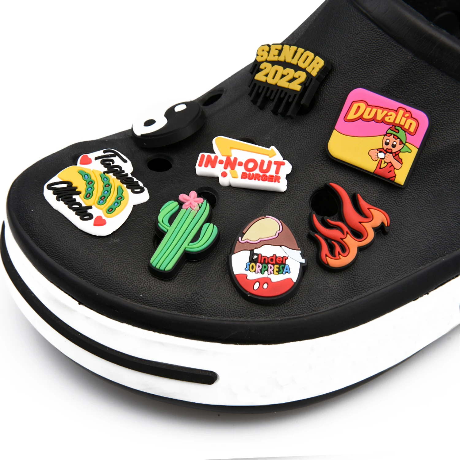 Mexican Women Croc Shoe Charms Jamaica Mexico Flag Shoe Decorations Burger Drink Snake Food Bracelet Accessories Best Friends