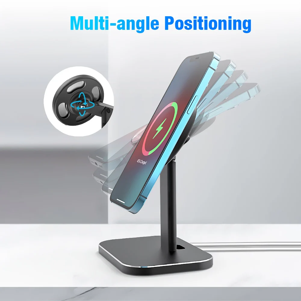 Watch Phone Holder Stand for Magsafe Charger Apple Watch Adjustable Aluminium Alloy Bracket for iWatch iPhone 13 12 Pro Max Mini