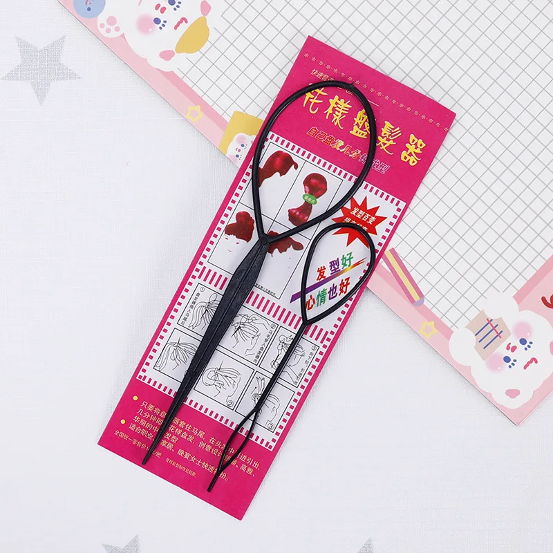 Ponytail Creator Hair Styling Tool Set - Black Hair Braid Maker Accessory