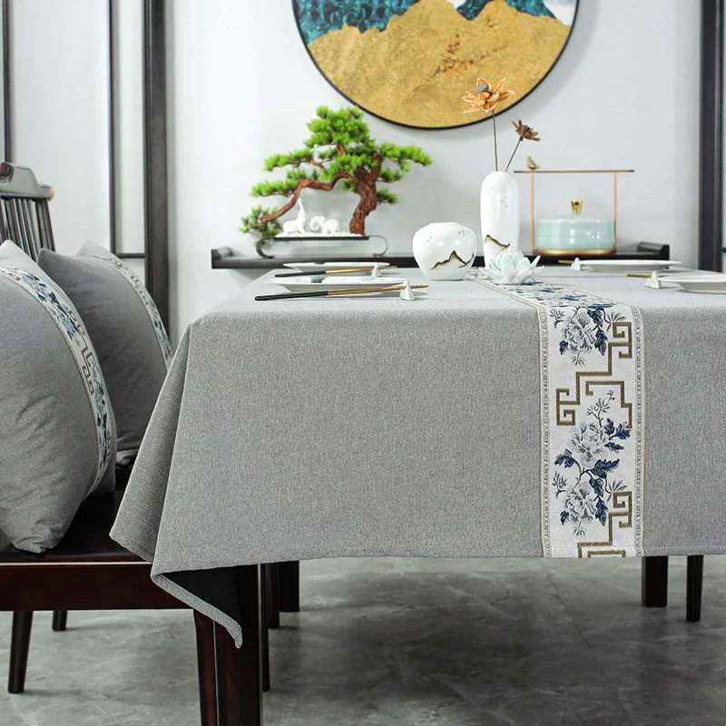 

Cotton Linen Tablecloth Waterproof Oilproof Thicken Rectangular Wedding Dining Tea Table Cloth