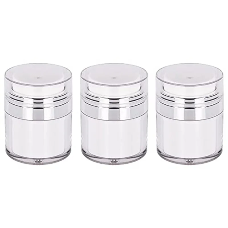 

Cream Jar Vacuum Bottle, 15Ml Airless Pump Jar Bottles Portable Lotion Dispenser, Makeup Creams Travel Container 3Pcs