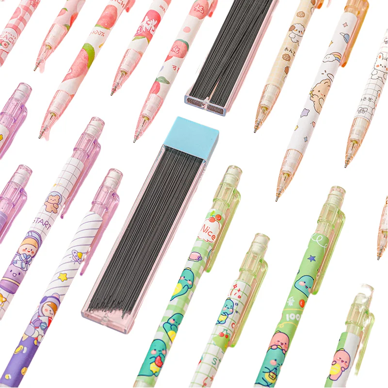 

1 Pcs 0.5mm Honey peach Cute Press Automatic Mechanical Pencil School Office Supplies Student Stationery Gift Refill