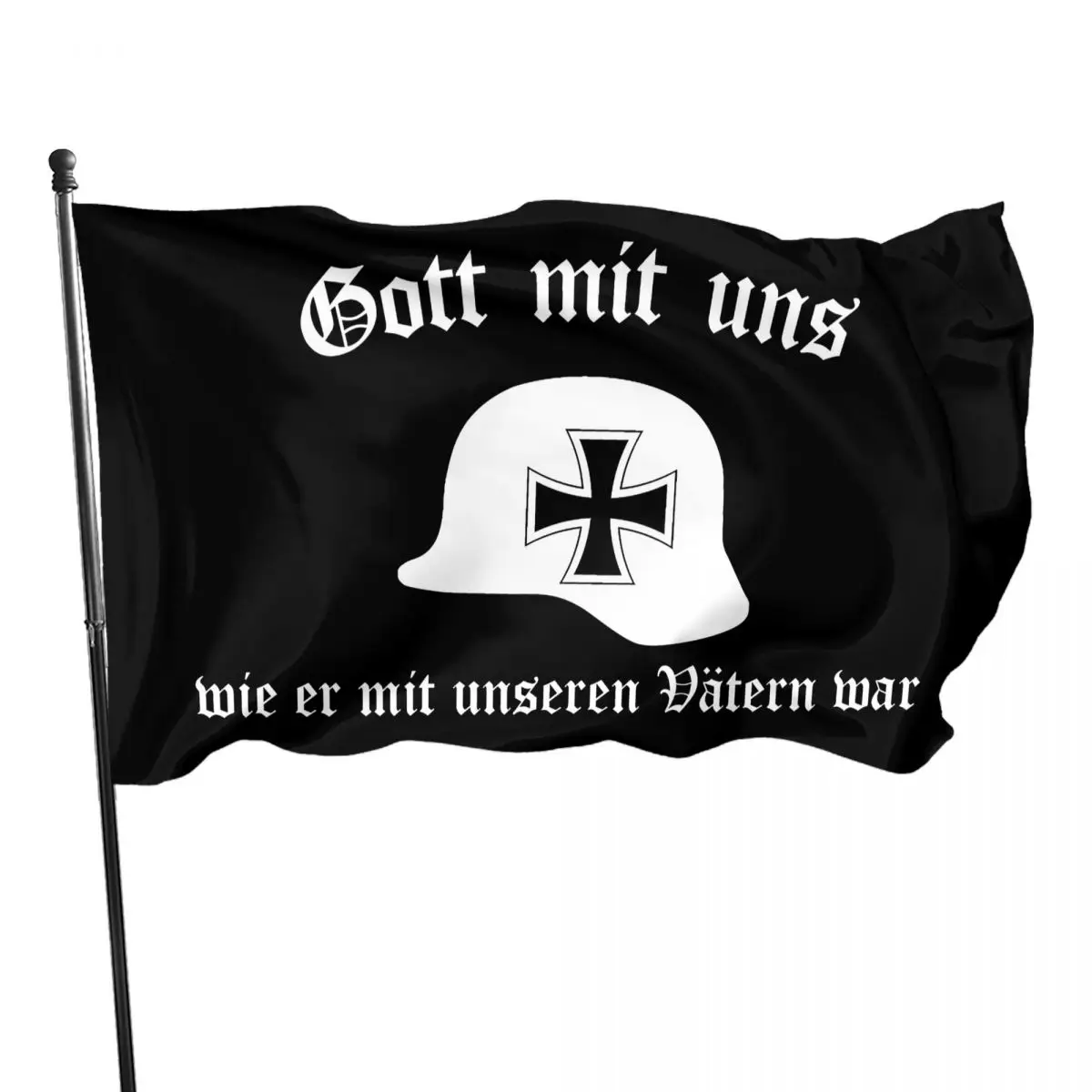 Gott Mit Uns T Der Stahlhelm Iron Cross Outdoor Banner Premium Flag Harajuku The Leisure All-Match Dirty Resistant Minimalista