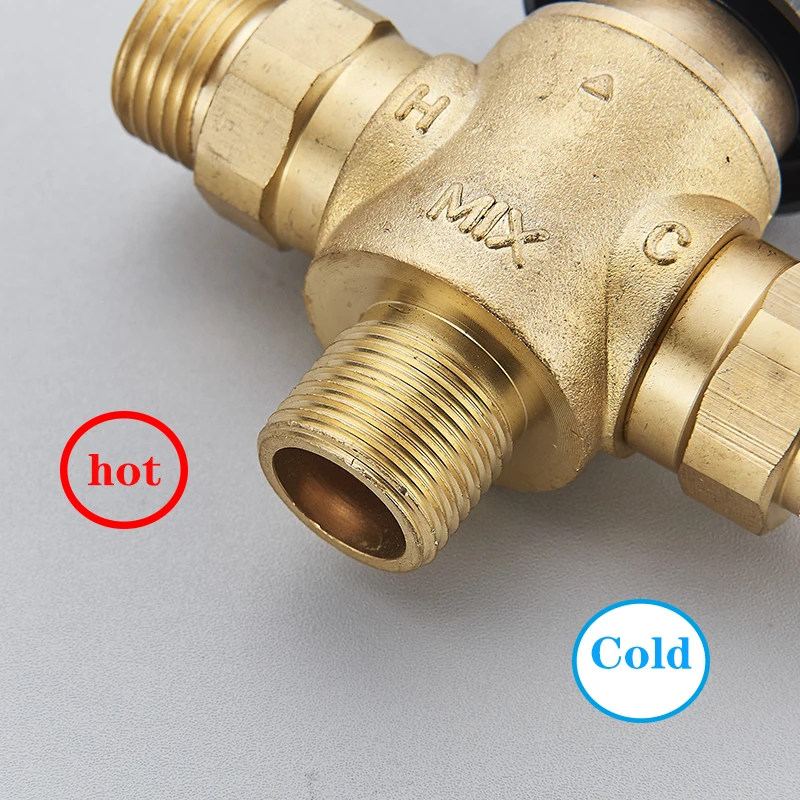 Brass Thermostatic Mixing Valve Constant Water Temperature Shower Faucet Valve Thermostat Bathroom Kitchen Tap