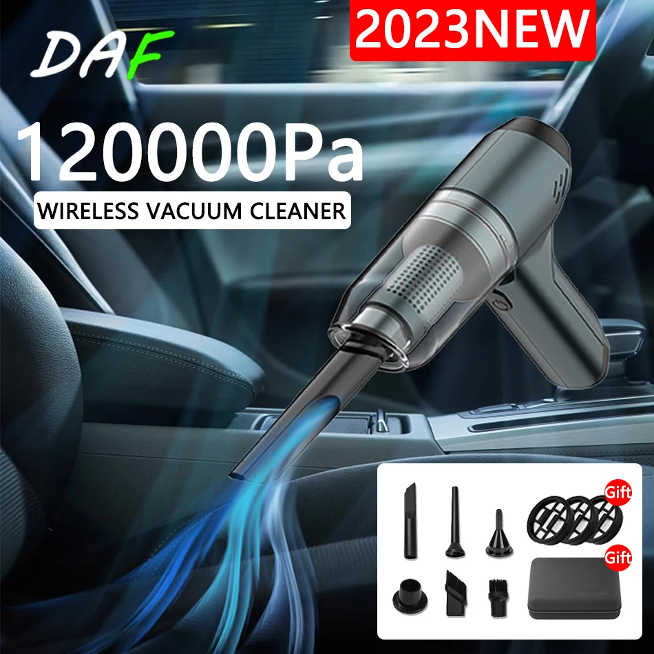 

120000Pa 3 in 1 Car Vacuum Cleaner Air Duster Wireless Handheld High Suction Vacuum Cleaner For Home Office Keyboard Cleaning