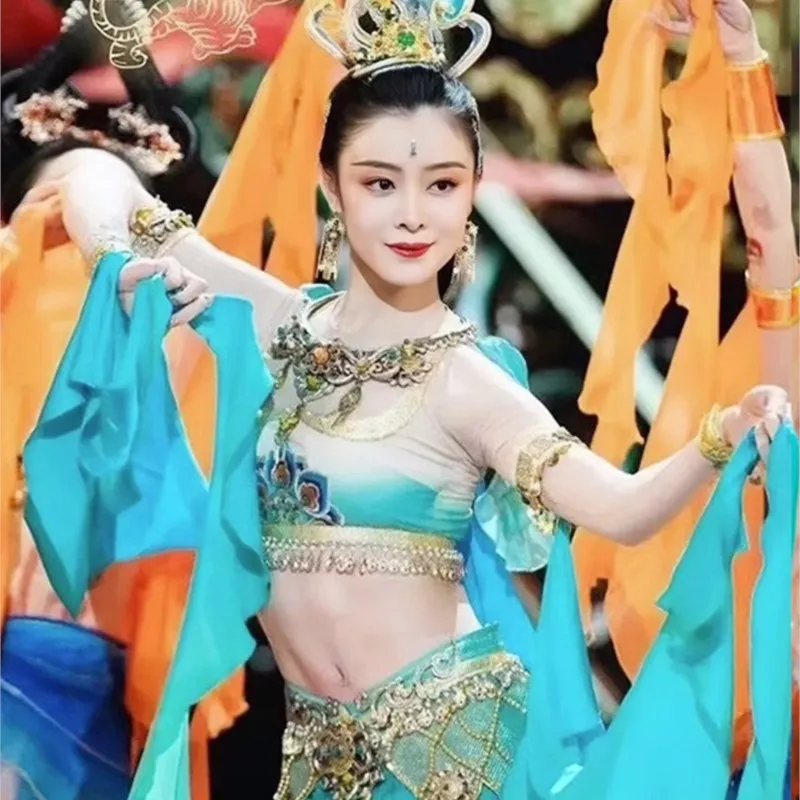 

New Dunhuang Dancing Dress Girls' Costume Classical Nation Clothing Rebound Pipa Performance Wear