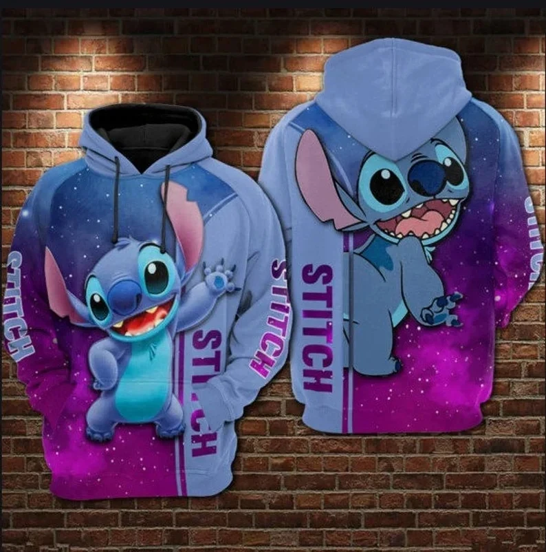 Moletom com capuz 3D estampado Disney Stitch Galaxy, presente para