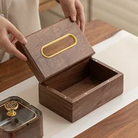 Black Walnut Tissue Box Household Creative Magnetic Cover Suction Paper Box Luxury Restaurant Table Kleenex Storage Box Ashtray 1