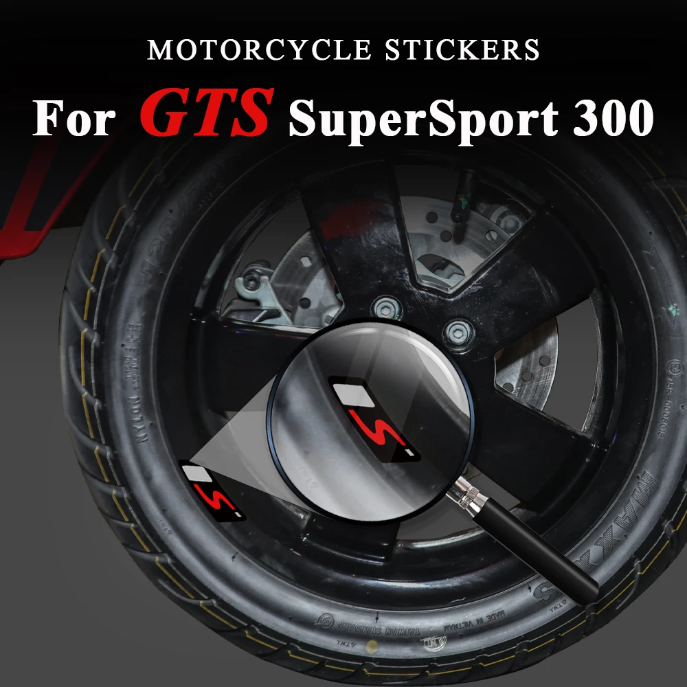 Motorcycle Wheel Stickers for GTS 300 2023 Accessories Reflective Rim Decal For Vespa GTS125 GTS250 GTS300 Super Sport 2021 2022 motorcycle accessories for vespa gts250 gts300 2013 2020 foldable storage luggage hook trip bag hanger helmet hook holder lock