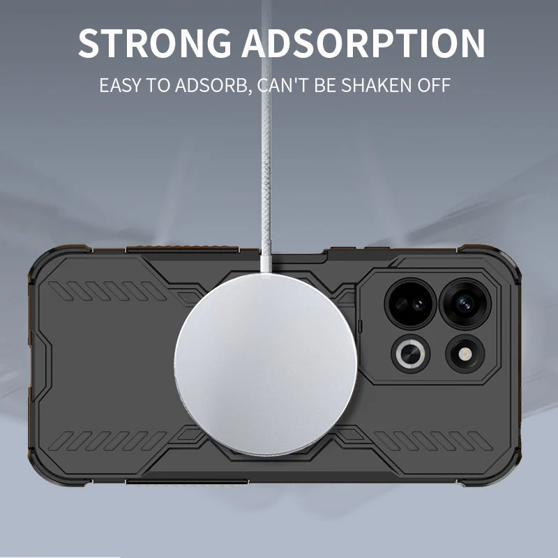 ELVEV Magnetic Wing Shield Case - Hard PC + Soft TPU Wireless Charging Phone Cover