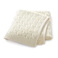 Tricot bébé couverture coton 90*70CM enfant en bas âge lange d'emmaillotage doux Plaid nouveau-né garçons infantile filles literie couette mode solide sac de nuit 1