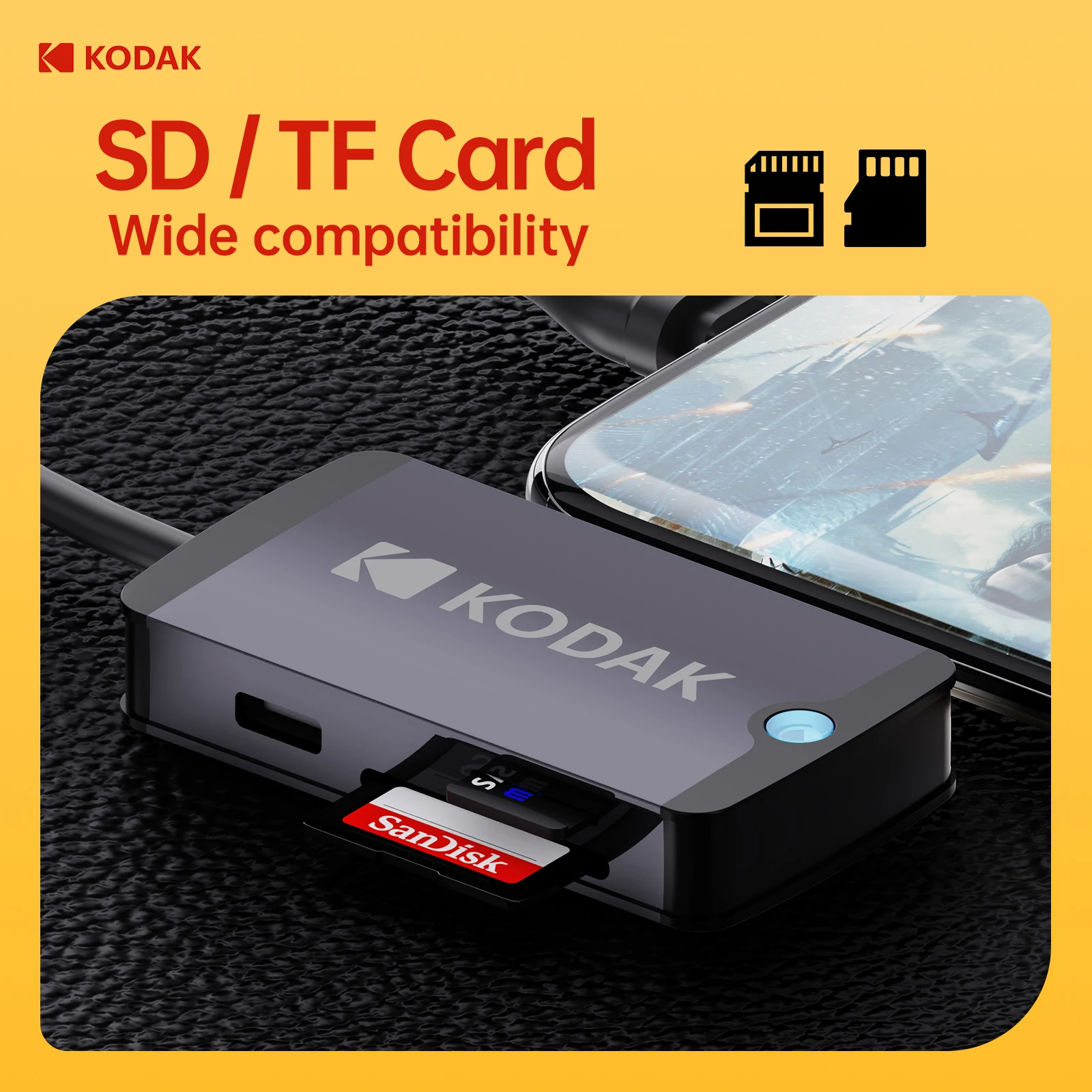 KODAK USB Expansion Dock Typec Splitter Mac Adapter Plug Multi-port USB Multi-interface Expander Hub External Notebook Tablet