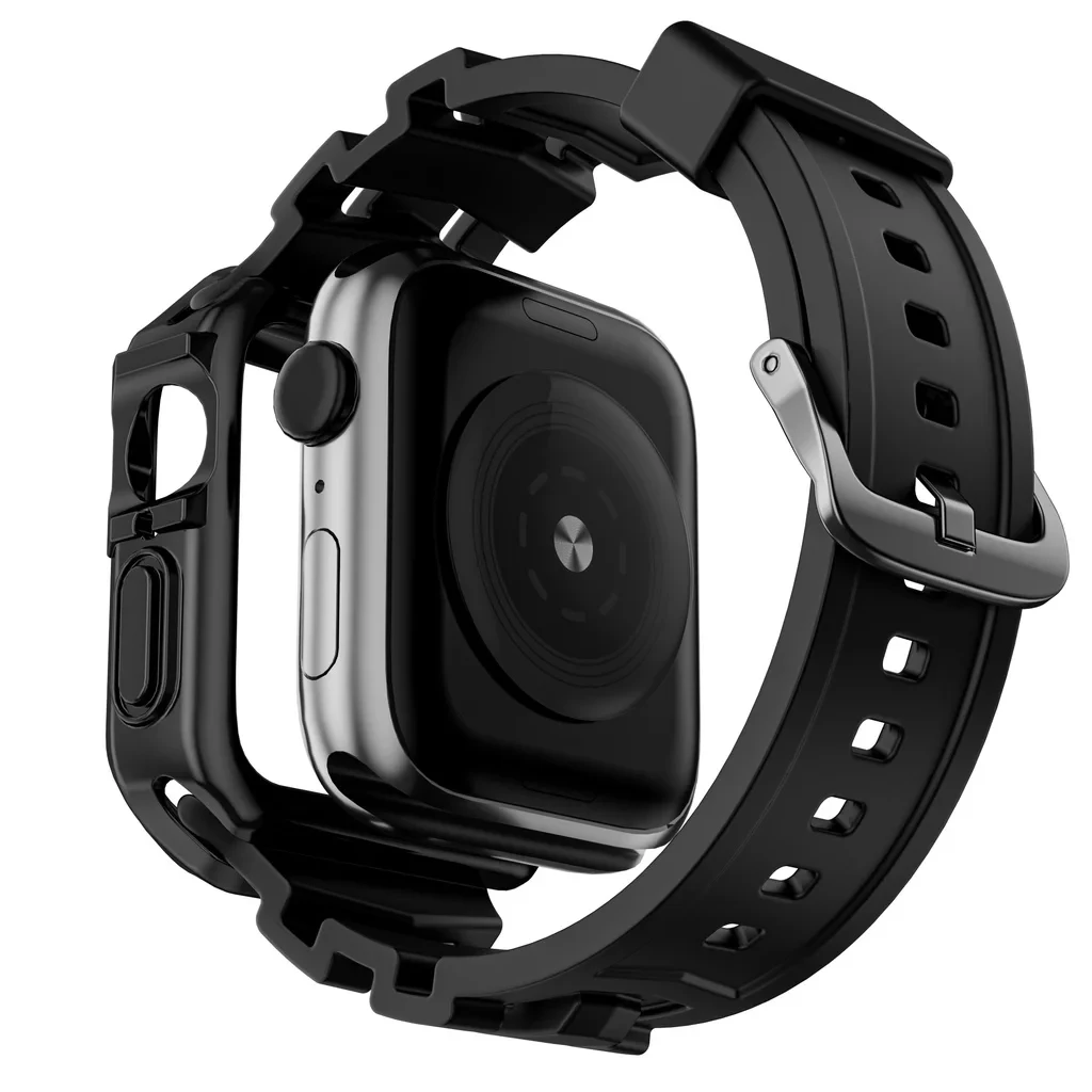 애플 워치용 실리콘 스트랩 및 케이스, 49mm, 45mm, 44mm 밴드, i watch 45mm, Ultra2 시리즈 9 8 7 6 5 4 se 3 2 1 시계 액세서리