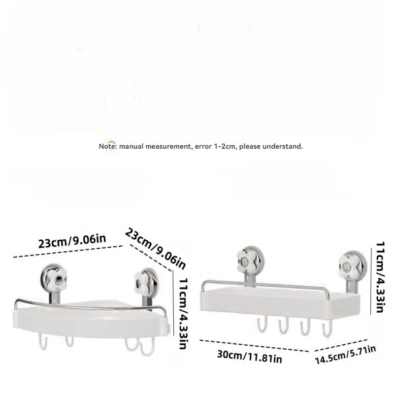 Suction Cup Kitchen Storage Rack Pot Lid Storage Rack with Hook Multi-Functional Wall-Mounted Punch-Free Wall Seasoning Rack 3