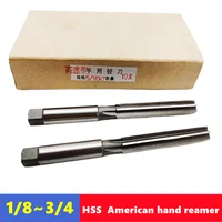 H7 American manual reamer 1/8 3/16 1/4 5/16 3/8 1/2 5/8 3/4, HSS square handle chuck reamer, used for precision cutting of holes 1
