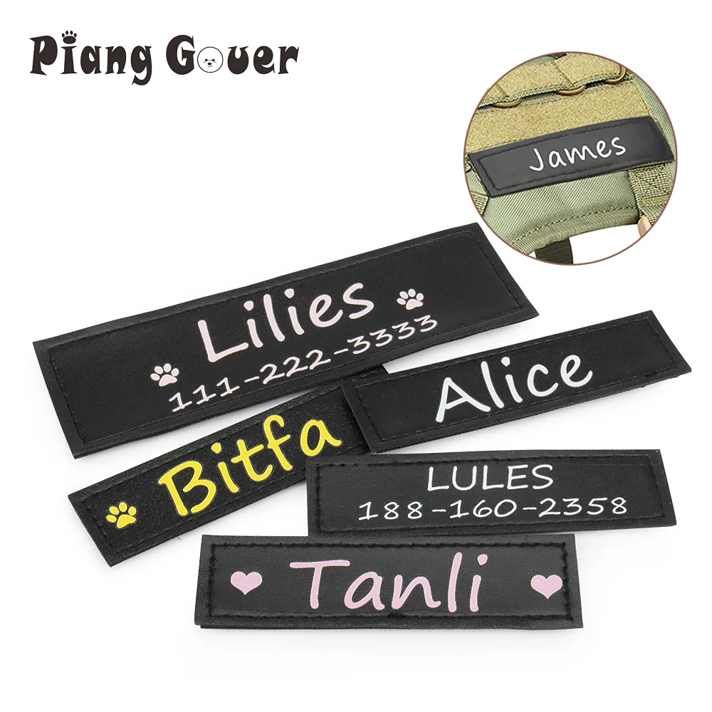 Large Custom Dog Velcro Label Pet Chest Strap Velcro Custom Patch Name Tag  Dog Chest Strap Harness