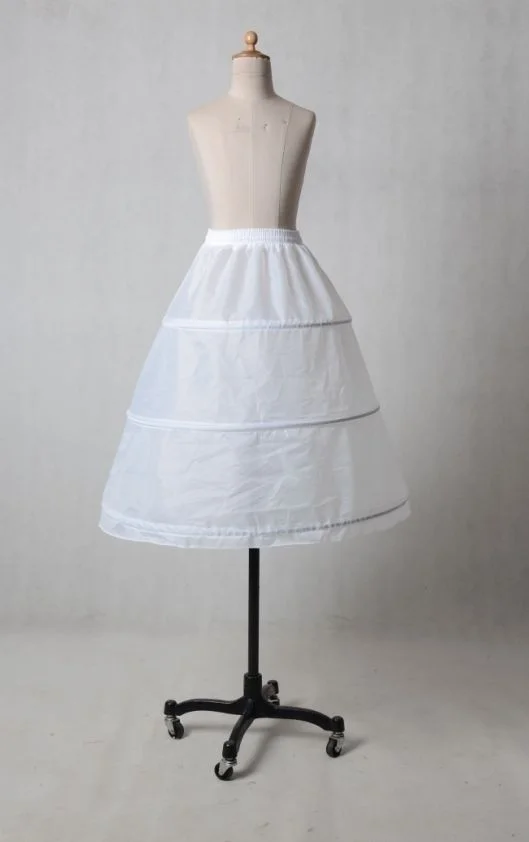 3 hoop Short Petticoat Bridal Underskirt Crinoline Skirt flower girl dress 45cm