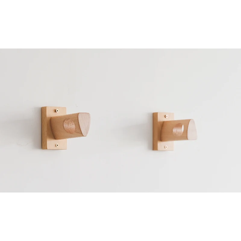 Natural Beech Curtain Rod Solid Wood Roman Rod Japanese Wooden Curtain Pole Track Bracket Rings Accessories Customize Home Decor