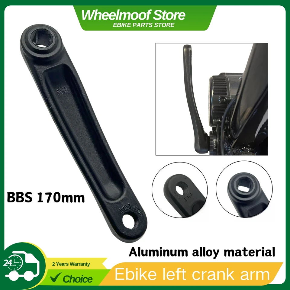 Bracci Manovella Prowheel 170mm Per E-Bike Bafang – Coppia Sinistra/Destra Lega Alluminio, Compatibile Shimano