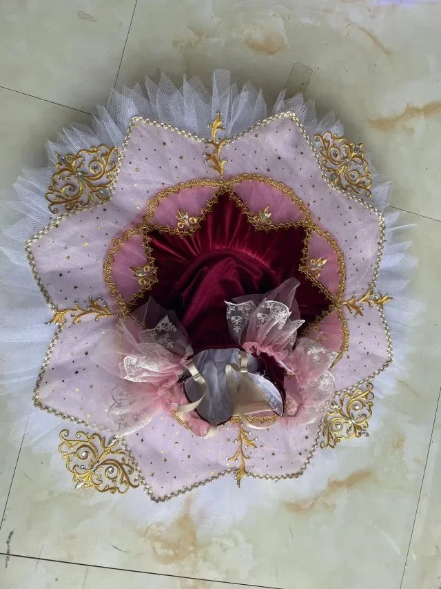 

Профессиональное балетное платье-пачка для девочек, одежда для выступлений красного и бежевого цвета, балетное платье для девушек и женщин, 2024