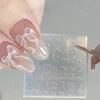 1Pc Lace Bowknot Nail Silicone Relief Mold 3D Nails Embossed Stencils Mold 9.5cm French Bow Pattern Template Epoxy Resin Mold&*& 3