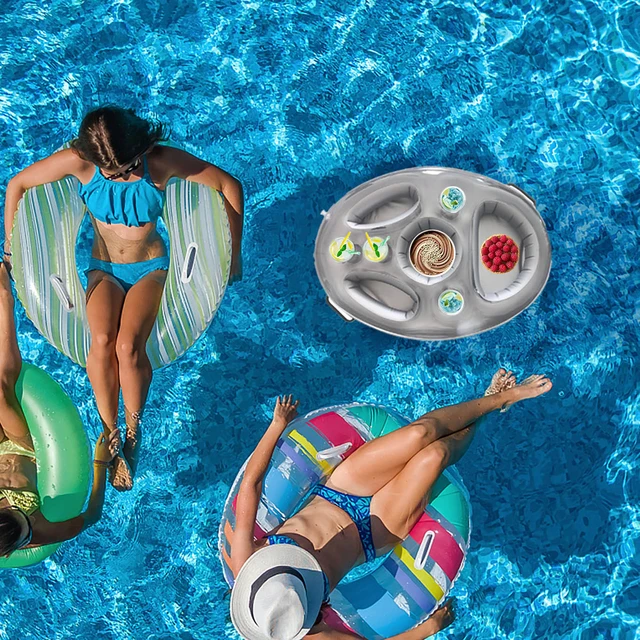 Felfújható Medenceital -Tartó Úszó Nyári Party Vödör Kupa Tartó Ivó Bár Tálca Pezsgőfürdő -Medence Kiegészítők - Image 2