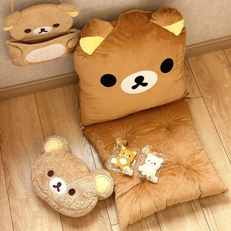 Cute Rilakkuma Thick Bench Cushion Rocker Chair Cotton Cushion Solid Color Soft Thicken Outdoor Garden Reclining Chair Cushions 2