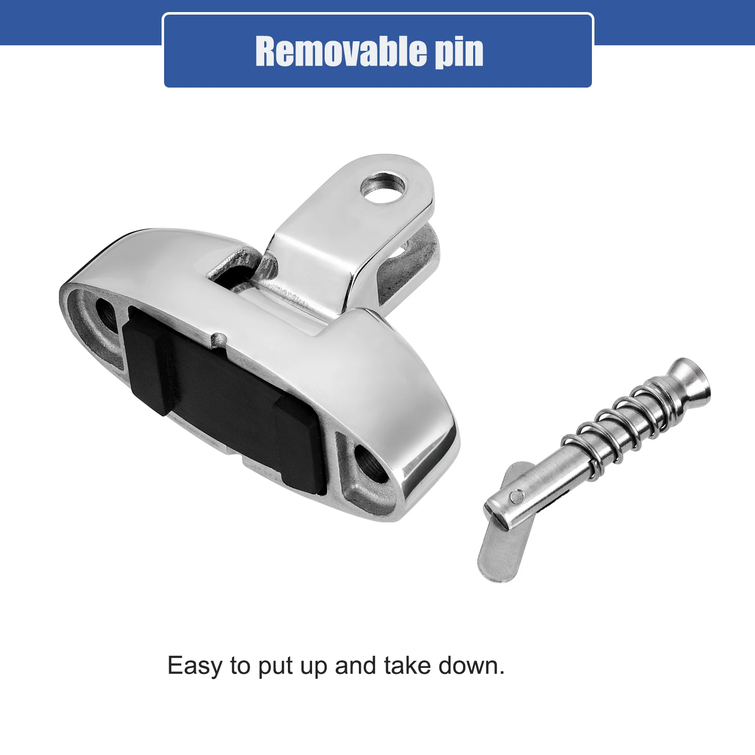 Boat Bimini Top Swivel Deck Hinge 180 Degree Adjustable, with Removable Pin, Solid 316 Stainless Steel Marine Top Hardware