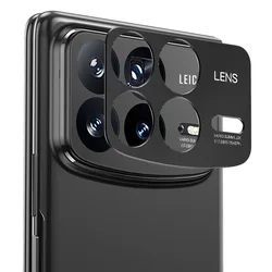 Enhanced Rear Camera Lens Cover Case - Premium Aluminum Alloy Metal Protector Ring for Xiaomi Mix Fold 4 (Black)