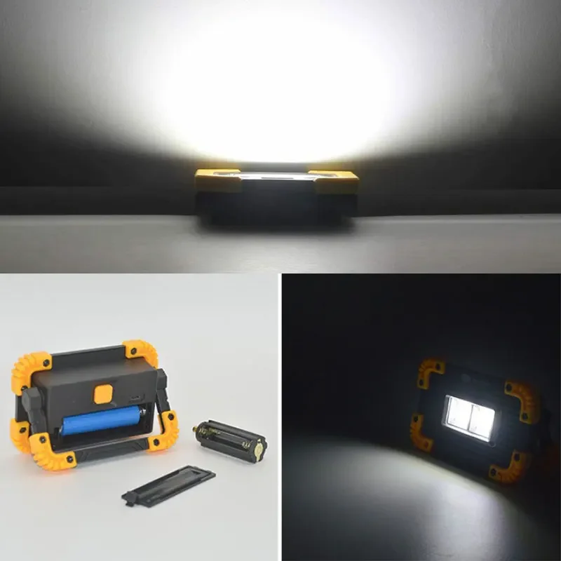 LED Flood Light Worklight Projector Reflector COB Work Light Spotlight Outdoor Camping Emergency Light 10W 18650 USB Cable portable camping light work lamp