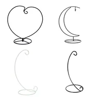 1Pcs Handmade Ball Vase Moon Heart Shape Iron Stand Simple Stylish Hanging Glass Plant Vase Pot Terrarium Container Home Decor 1