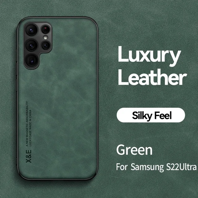 thumbnail image 1 of Magnetic Sheepskin Leather Case For Samsung S24 S23 S22 Ultra S21 S20 FE Plus A51 A13 A73 A52s A34 A54 A53 Soft Shockproof Cover, 1 of 5