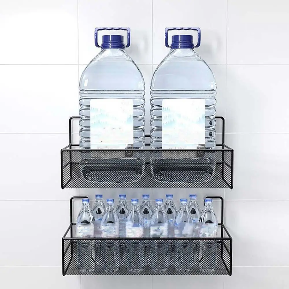 Self-Adhesive Wall-Mounted Iron Shelf With Hook Premium Quality 14 Self-Adhesive Wall-Mounted Iron Shelf With Hook Premium Quality