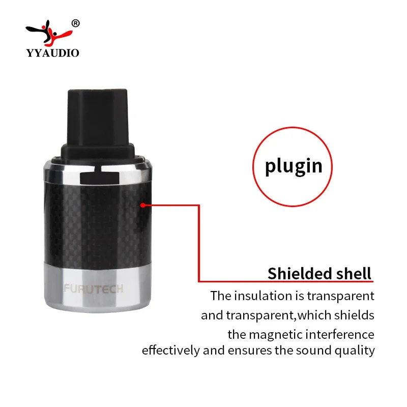 YYAUDIO Hifi Schuko Europe EU Power Plug Rhodium Plated Plug IEC Audio Connector One Pair Female-Male Audio Transparent
