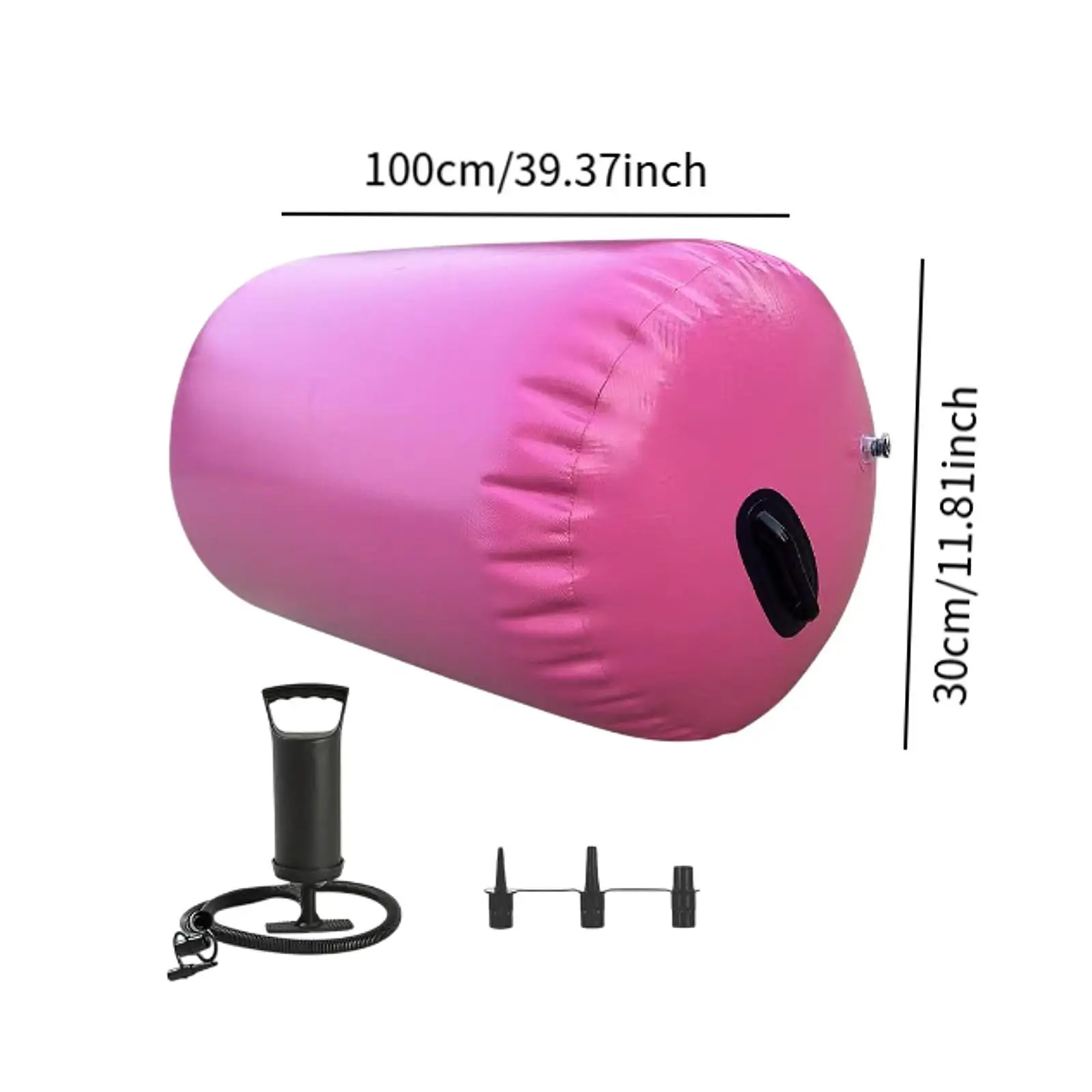 Gymnastics Barrel Air Roller with Air Pump, Yoga Mat, Inflatable Tumbling Barrel