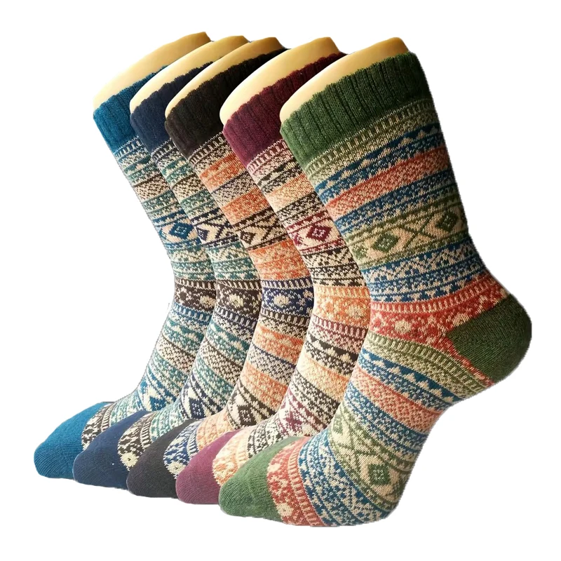 Women's Wool Socks 5 Pairs for Autumn Winter