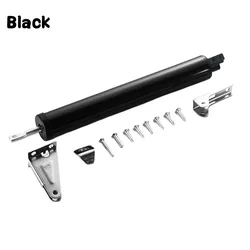 Soft Closing Automatic Door Closer with Adjustable Speed and Protective Door Stop Holder (Black)